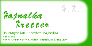 hajnalka kretter business card